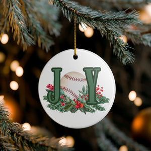 Baseball Joy Holiday Ornament