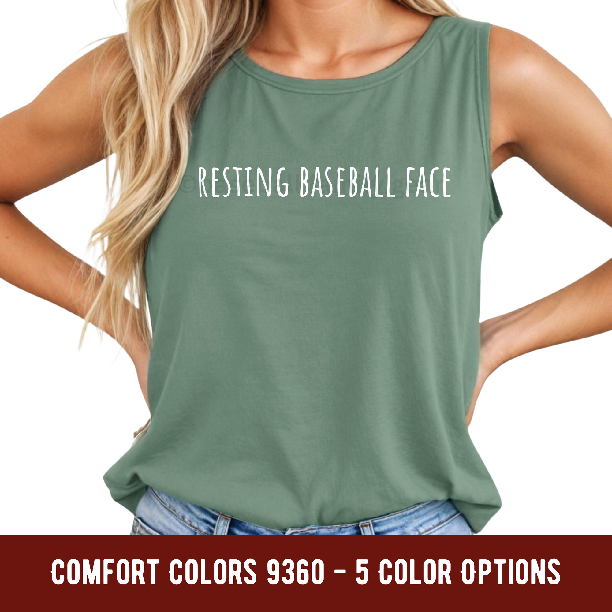 Resting Baseball Face Comfort Colors Tank Top