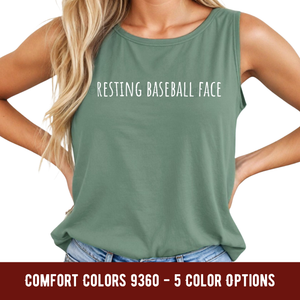 Resting Baseball Face Comfort Colors Tank Top