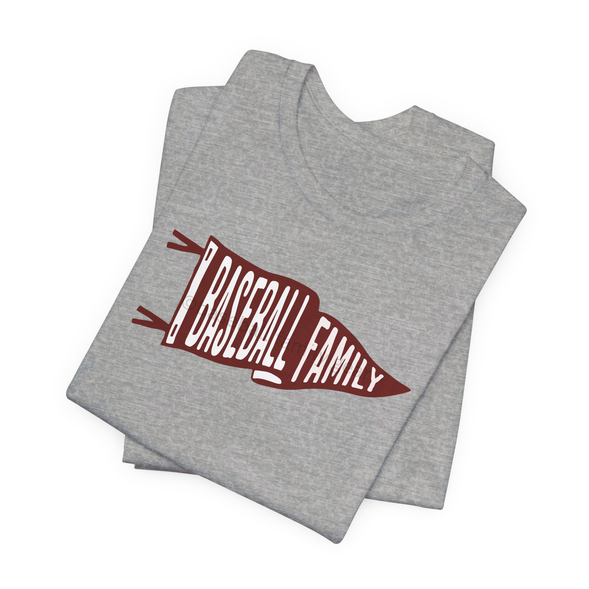 Baseball Family Pennant Unisex Short Sleeve T Shirt (available in multiple pennant colors)