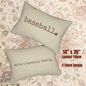 Baseball Lumbar Pillow with 2 Designs