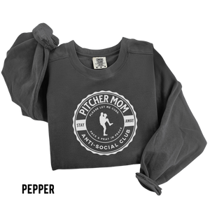 Pitcher Mom Anti Social Club Crewneck Sweatshirt