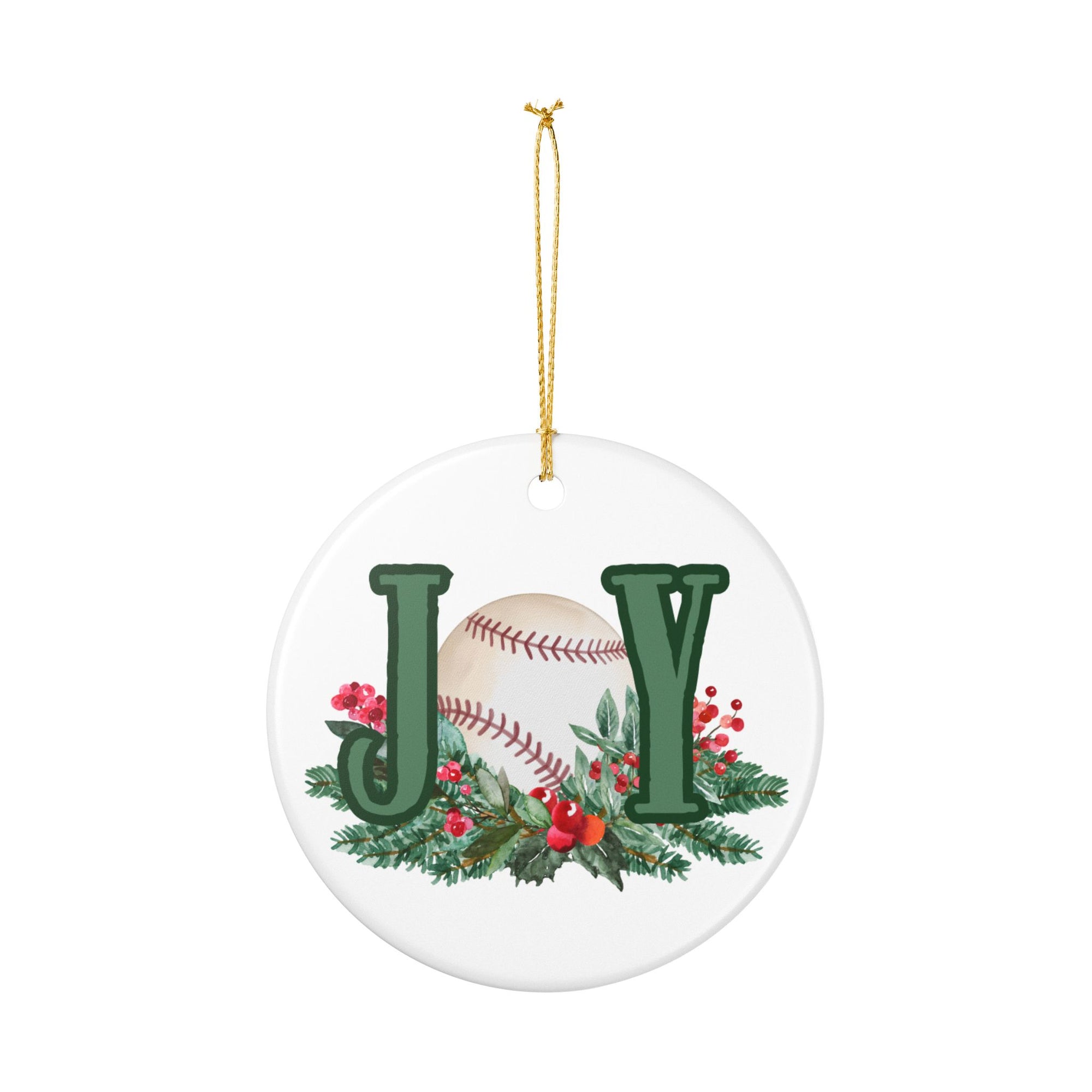 Baseball Joy Holiday Ornament