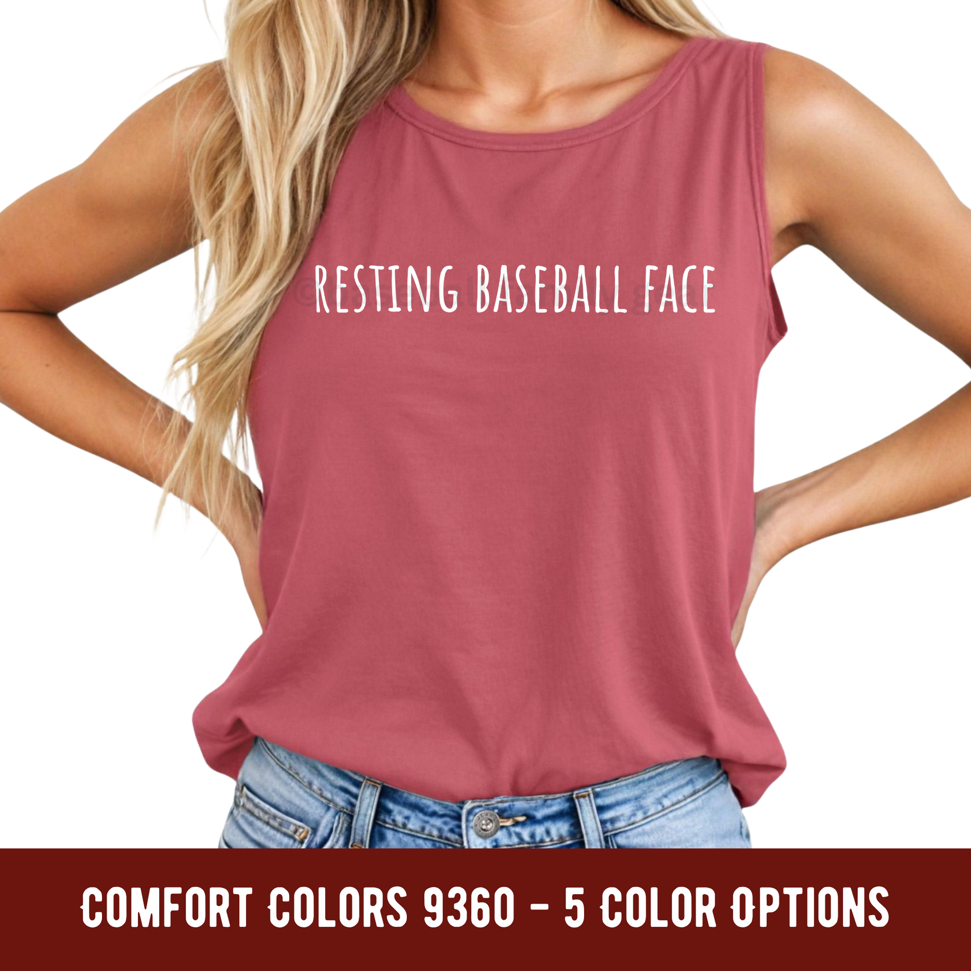 Resting Baseball Face Comfort Colors Tank Top