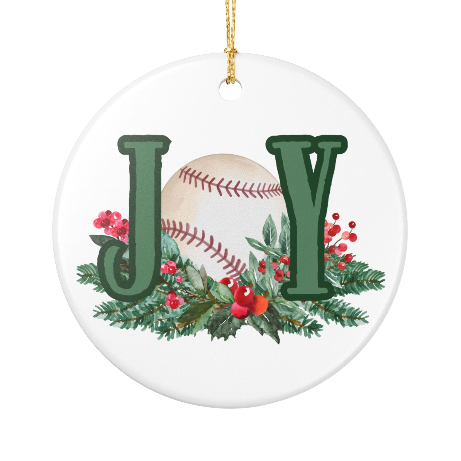 Baseball Joy Holiday Ornament
