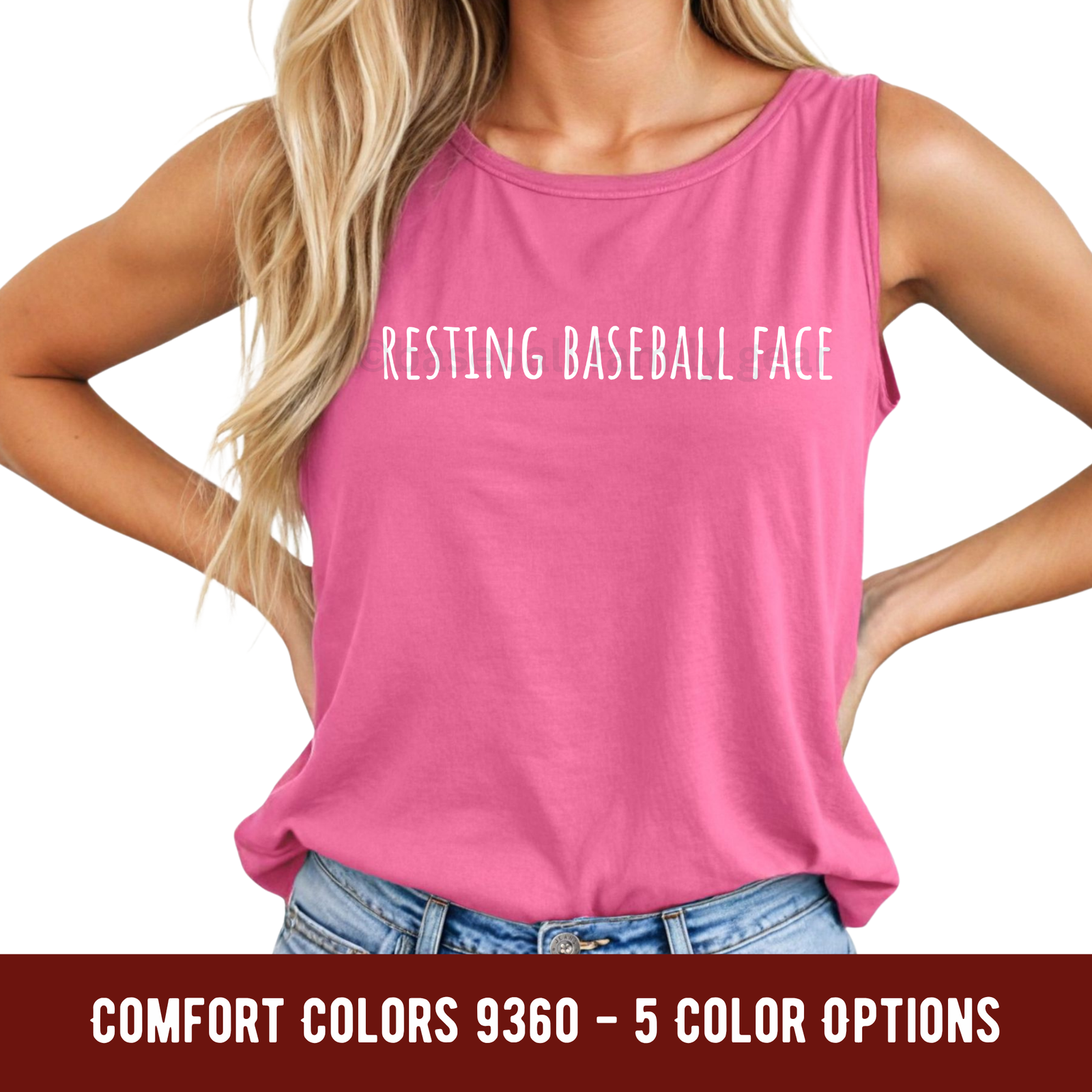 Resting Baseball Face Comfort Colors Tank Top