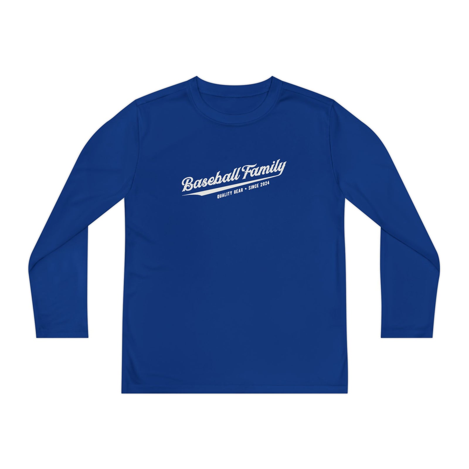 Baseball Family™ Brand Youth Long Sleeve Moisture Wicking T Shirt