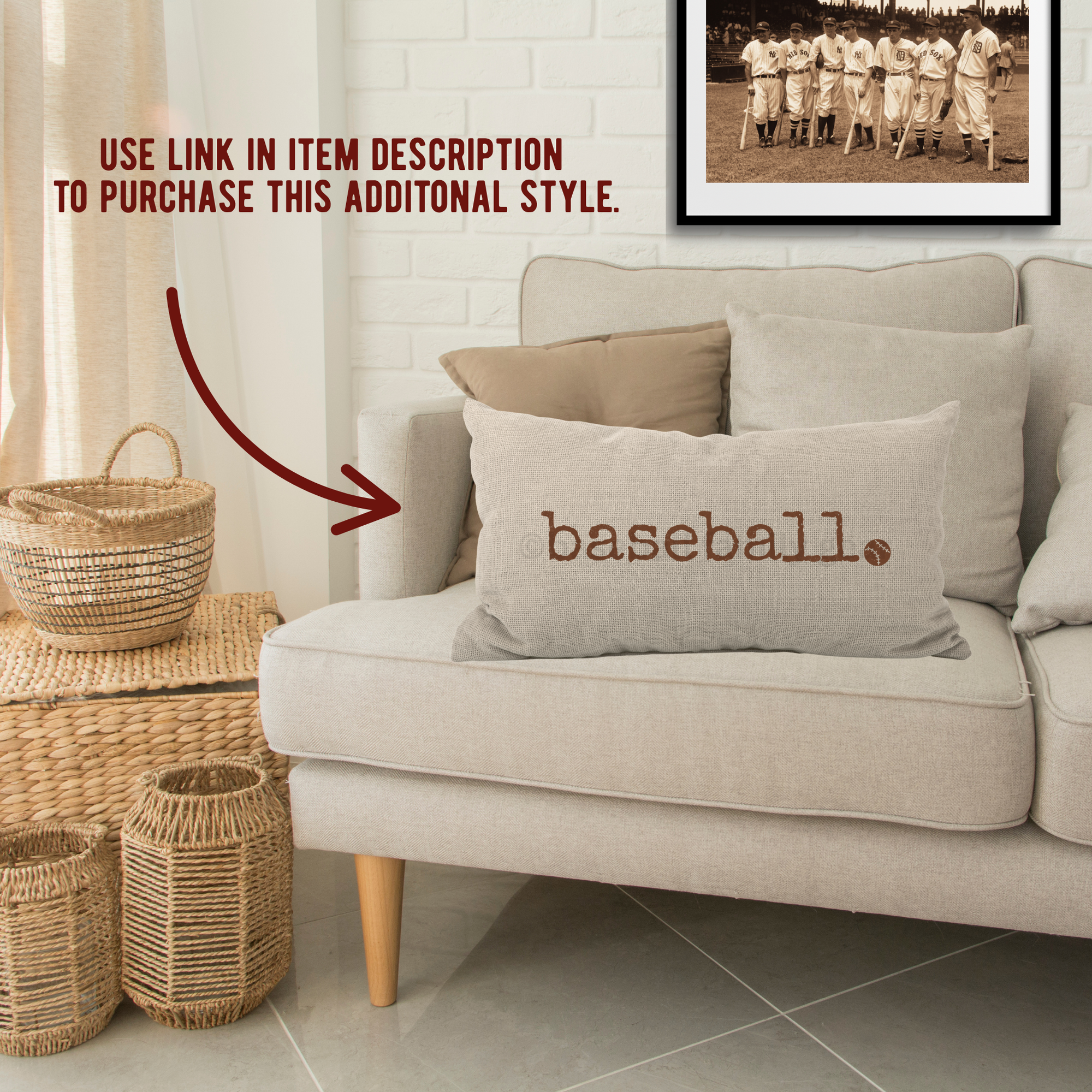 We're a Baseball Family Lumbar Pillow