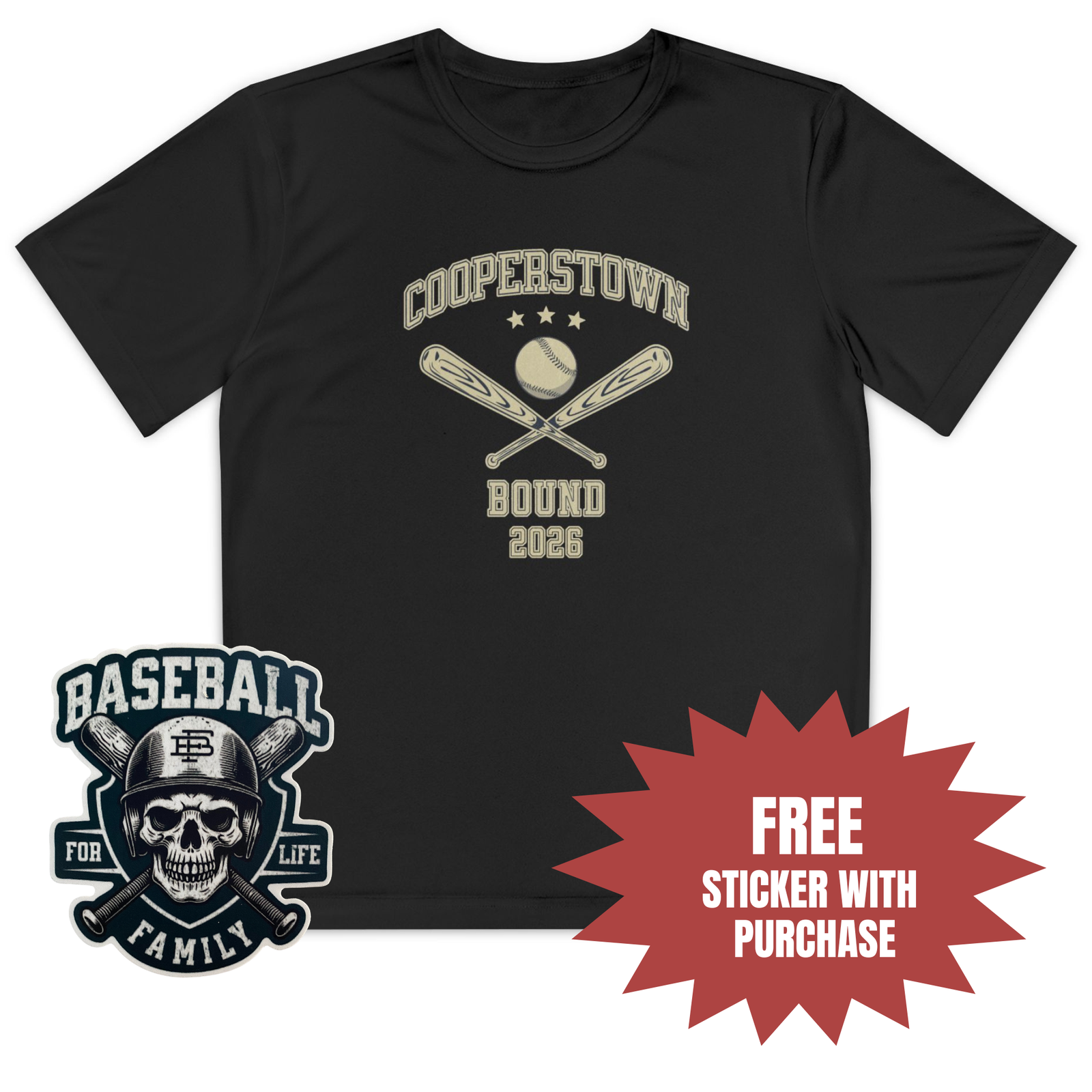 Cooperstown Bound Youth Tech T Shirt