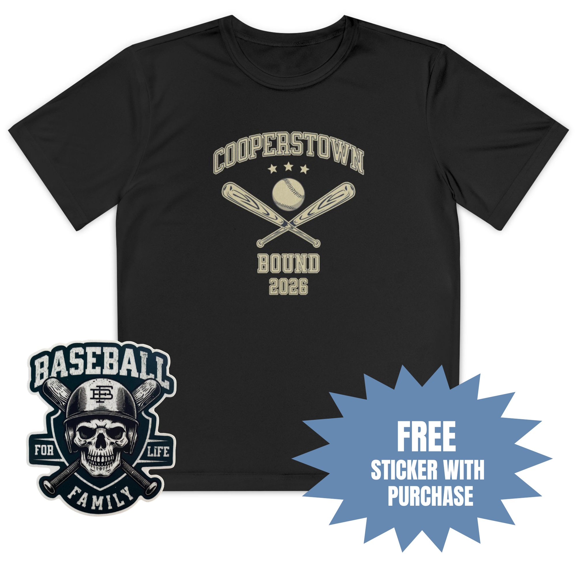 Cooperstown Bound Youth Tech T Shirt