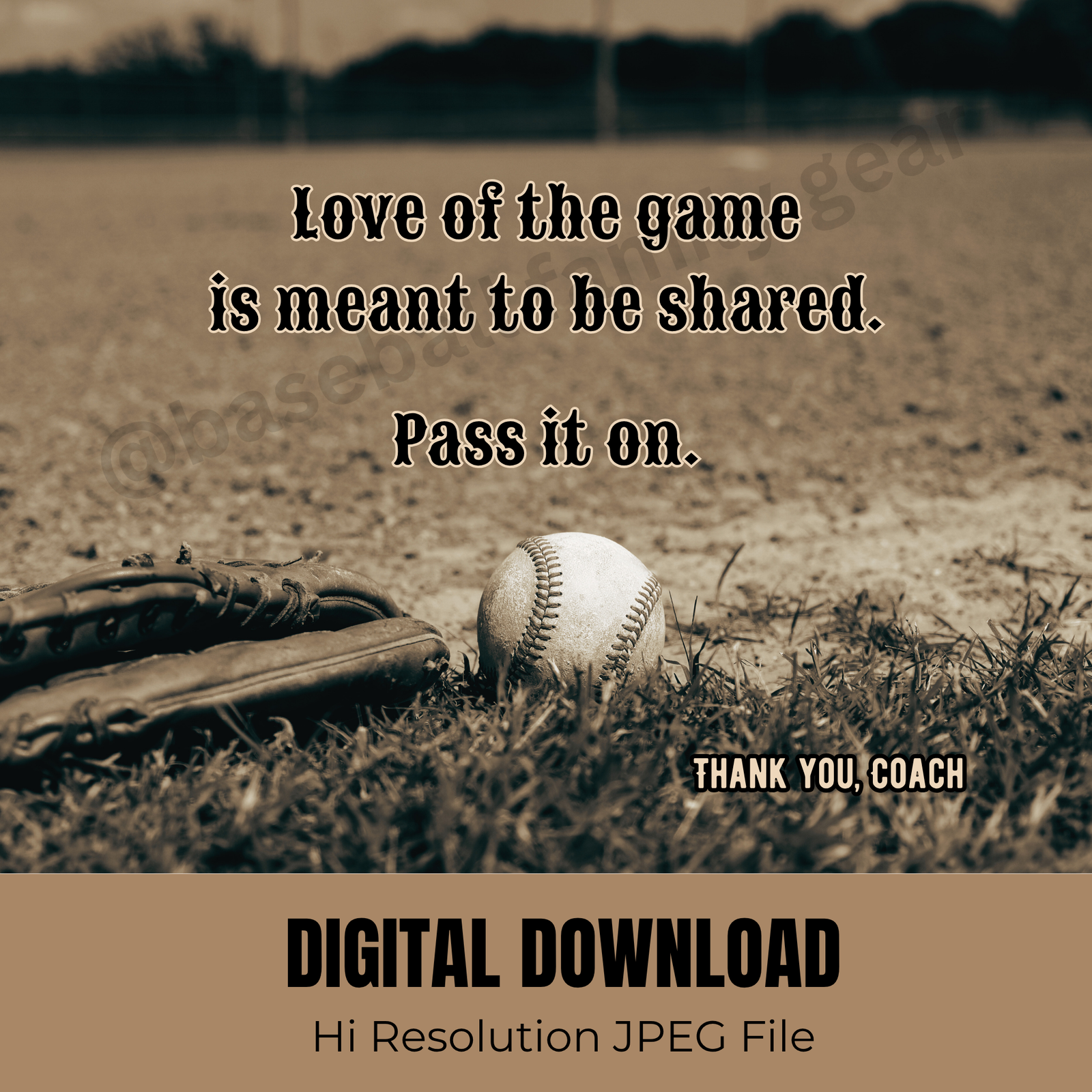 Baseball Coach Gift - Digital File