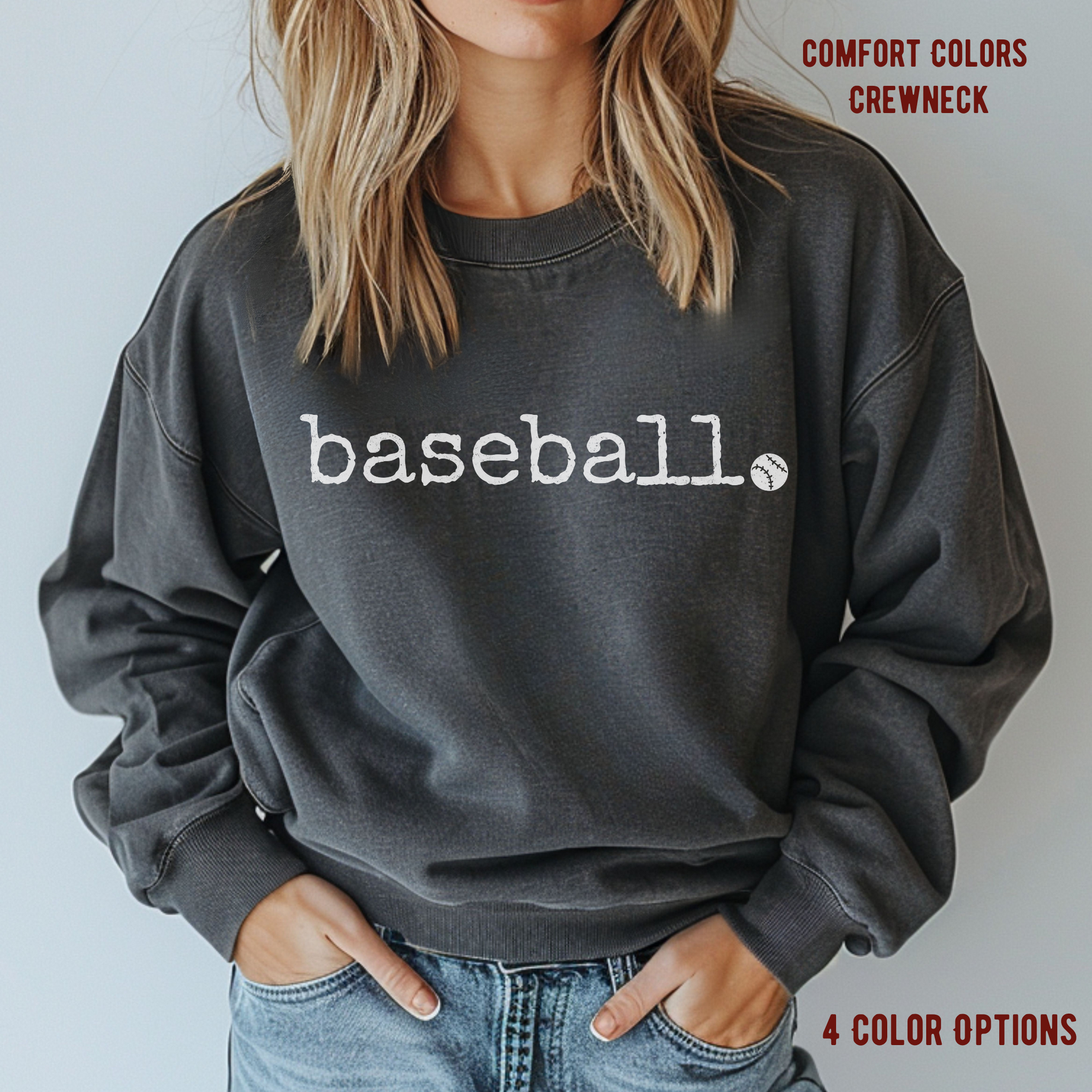 Comfort Colors Baseball Typewriter Sweatshirt