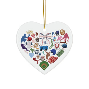 Baseball Heart Ornament