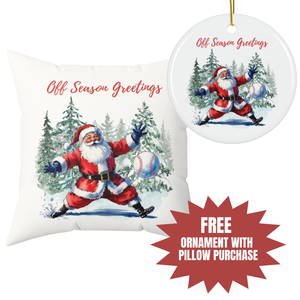 Off Season Greetings Baseball Pillow