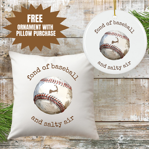 Baseball and Salty Air 16x16 Pillow