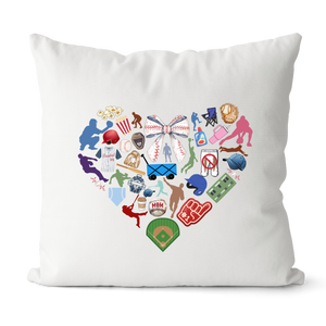 Baseball Heart Collage Pillow