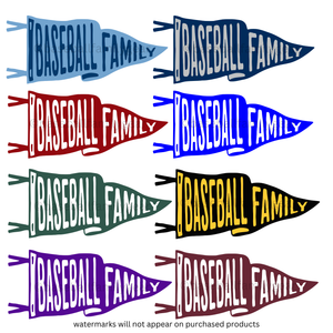 Baseball Family™ Pennant Unisex Short Sleeve T Shirt (available in multiple pennant colors)