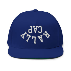 upside down baseball hat with varsity letters spelling rally cap