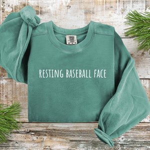 Resting Baseball Face Crewneck Sweatshirt