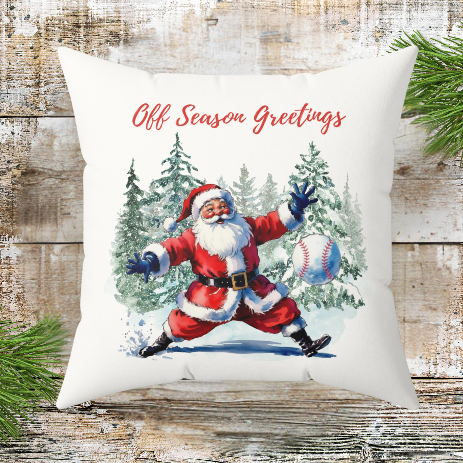 Off Season Greetings Baseball Pillow