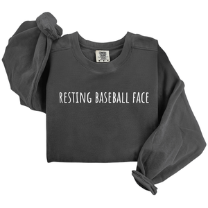 Resting Baseball Face Crewneck Sweatshirt