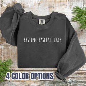 Resting Baseball Face Crewneck Sweatshirt