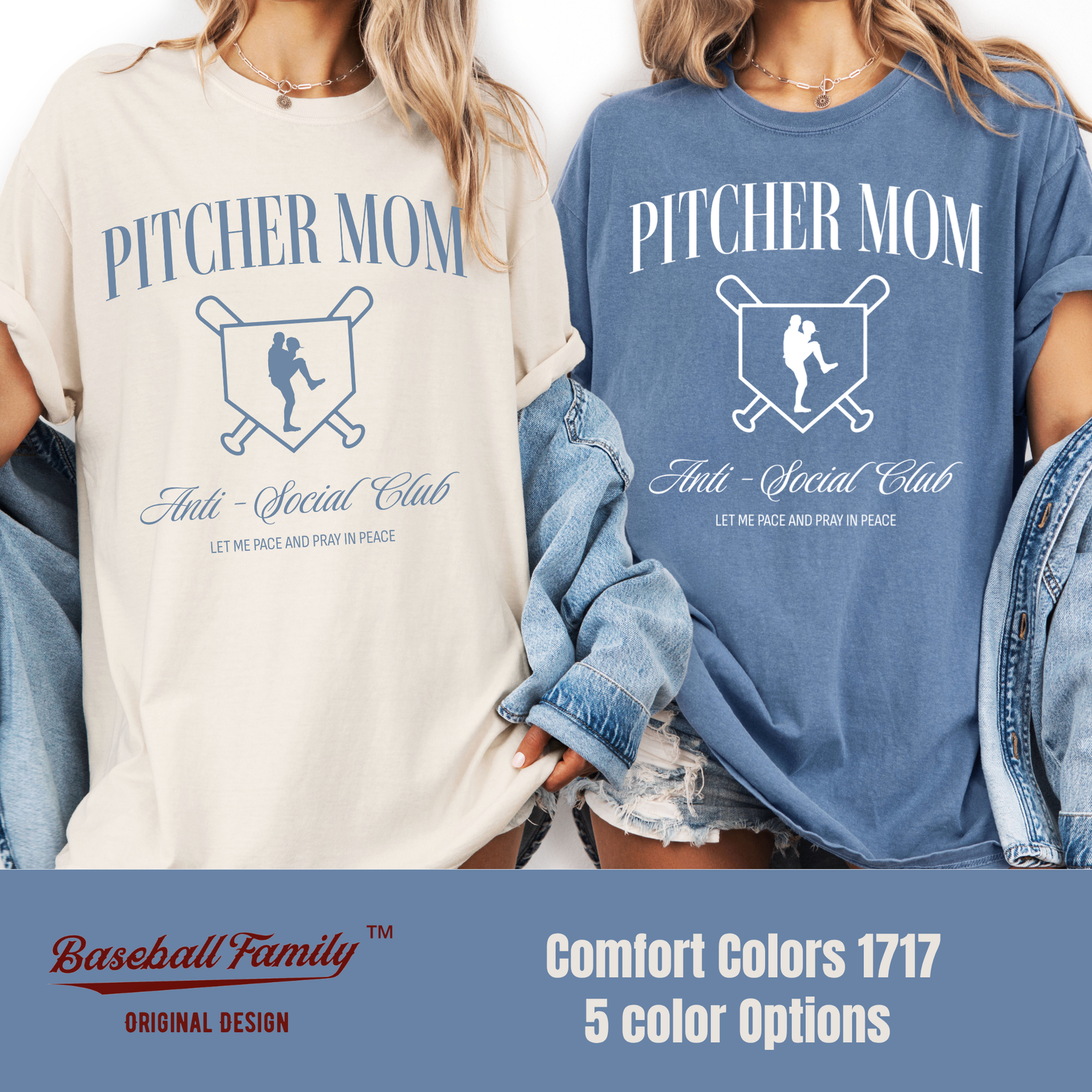 Pitcher Mom Anti Social Club Comfort Colors Tee
