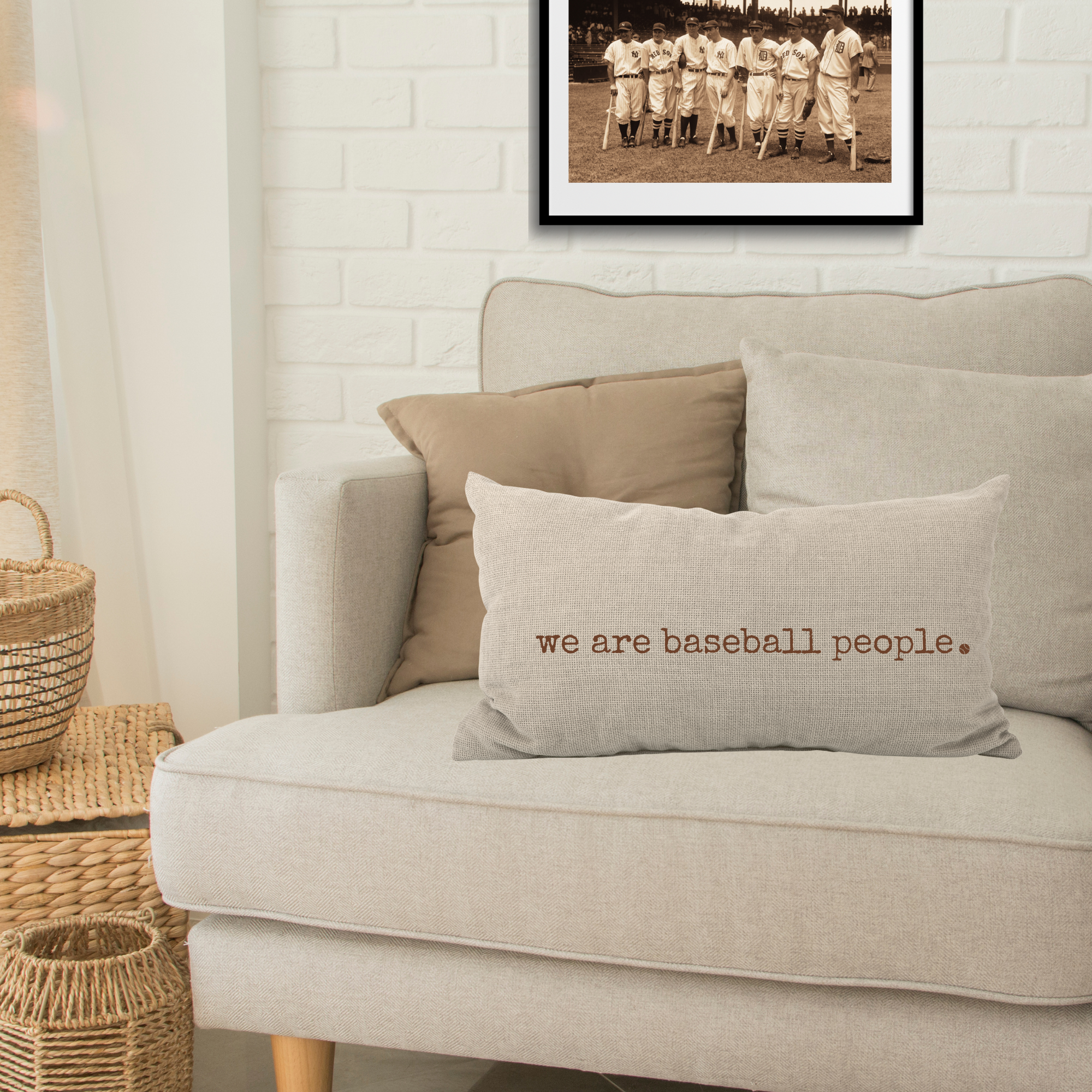 We are Baseball People Lumbar Pillow